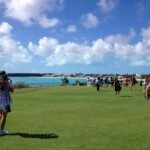 golf course with ocean